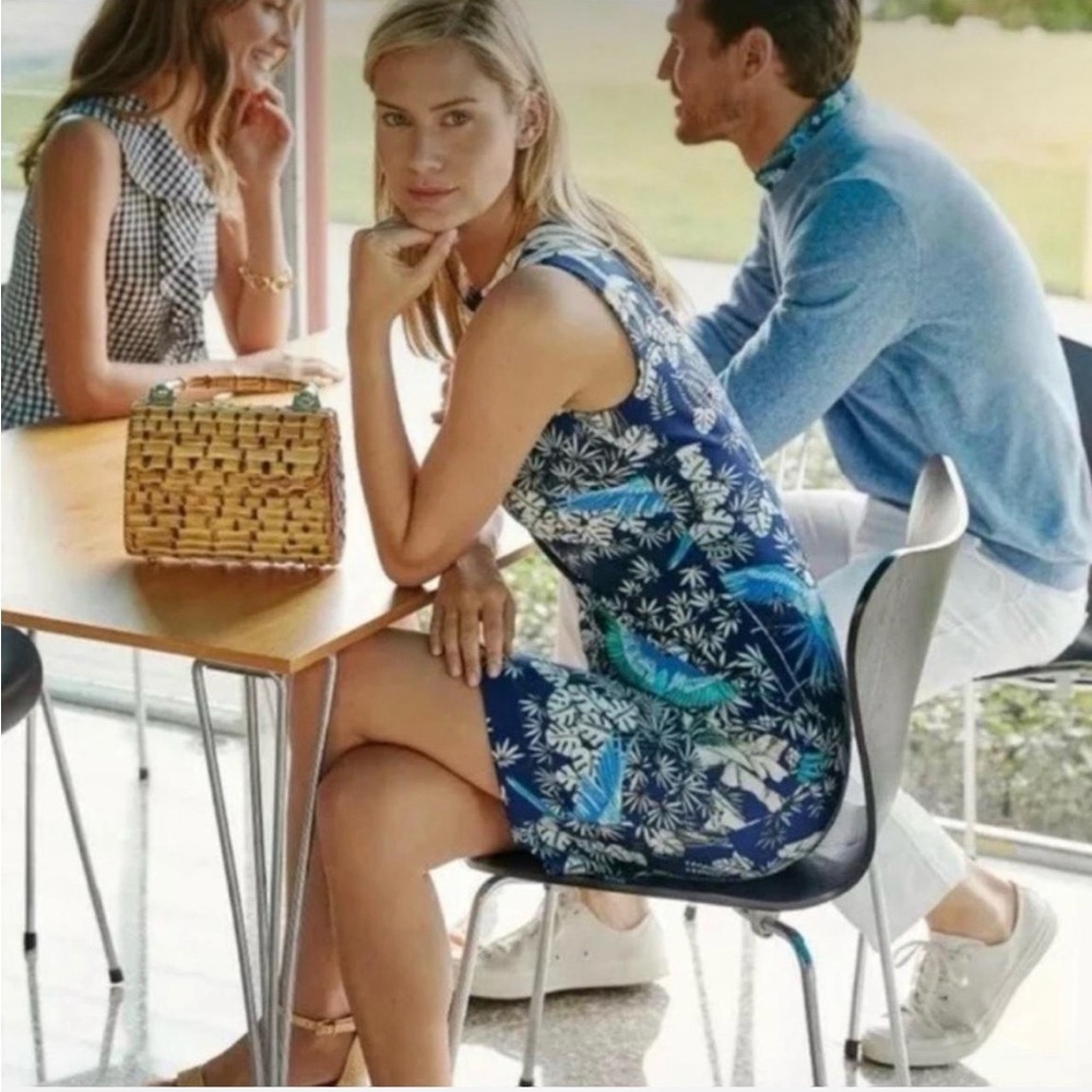 J. Mclaughlin Belinda Parrot Kay Sheath Dress Blue Tropical Size 12